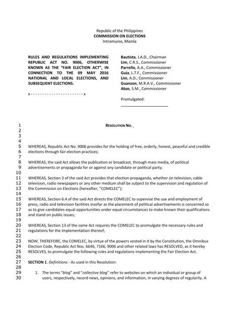 ra 9006|RULES AND REGULATIONS IMPLEMENTING THE .